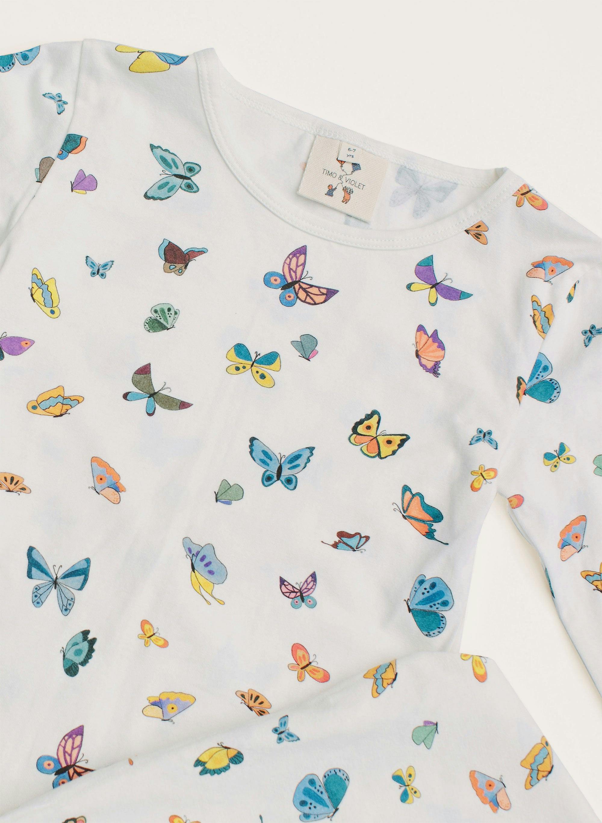 Children's Two Piece Organic Pajamas - Madame Butterfly