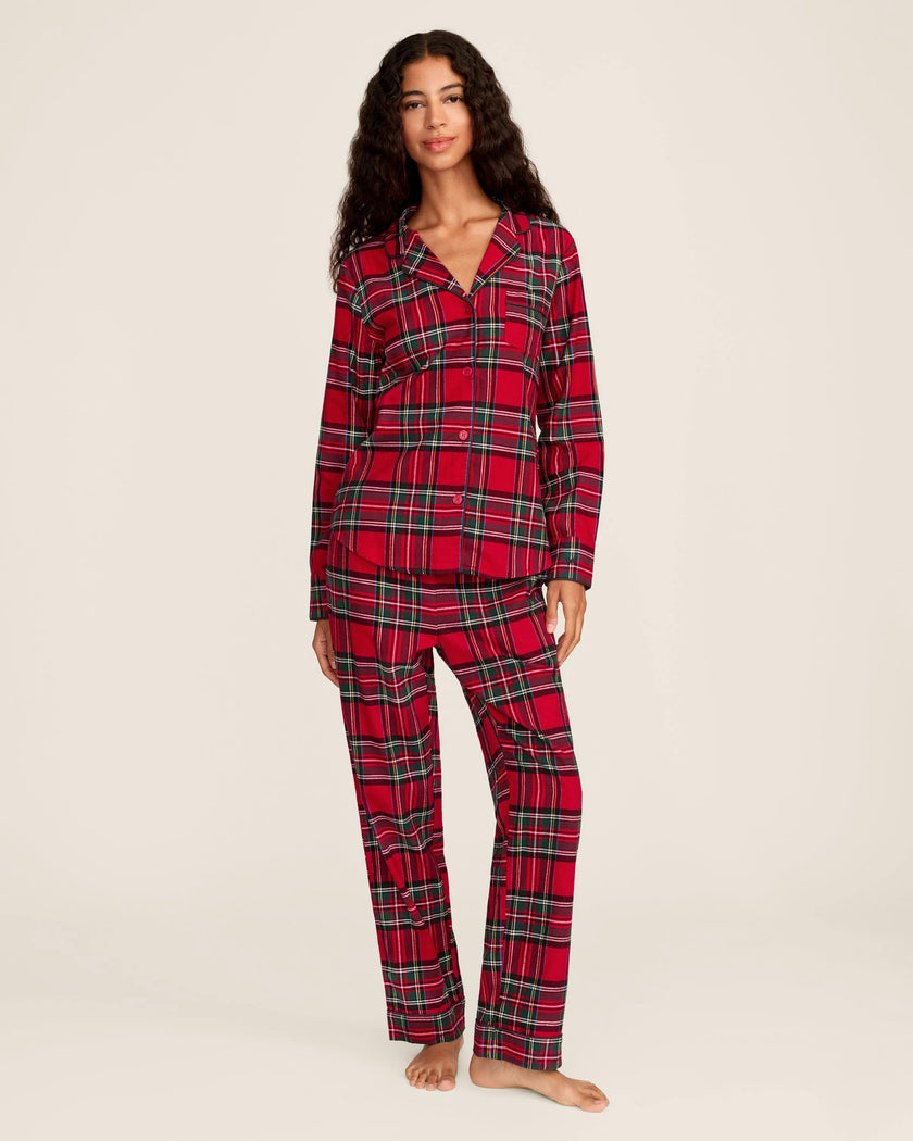 Women's Brushed Twill Pajama Set in Imperial Tartan