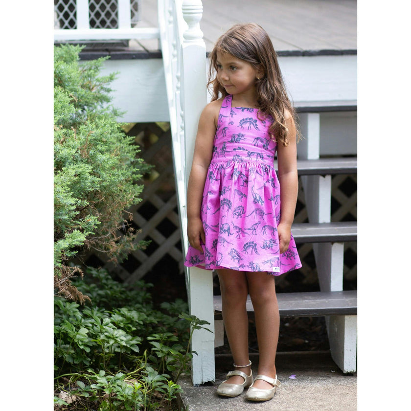 Tie Back Dress in Dino