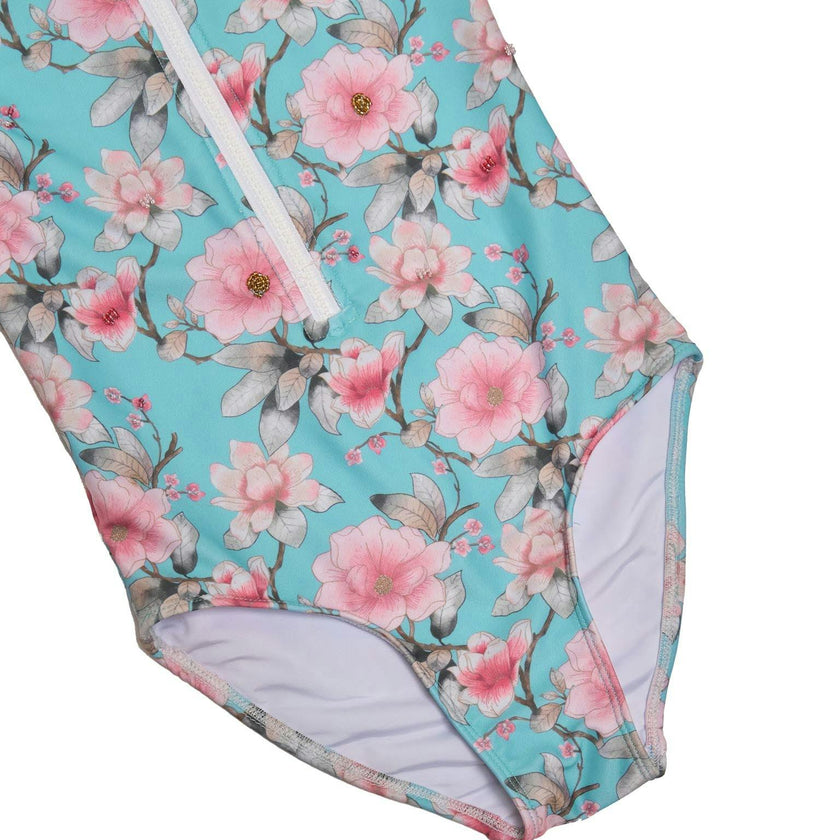 Long Sleeve Zip One Piece Swimsuit
