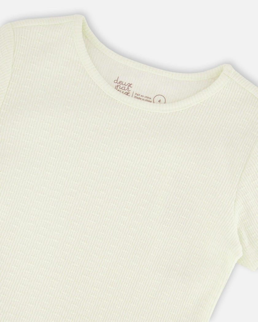 Crinkle Jersey T-Shirt Off White