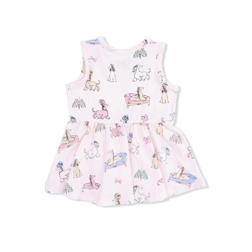 Fancy Hounds with Bows - Peplum Tank Top and Bike Short