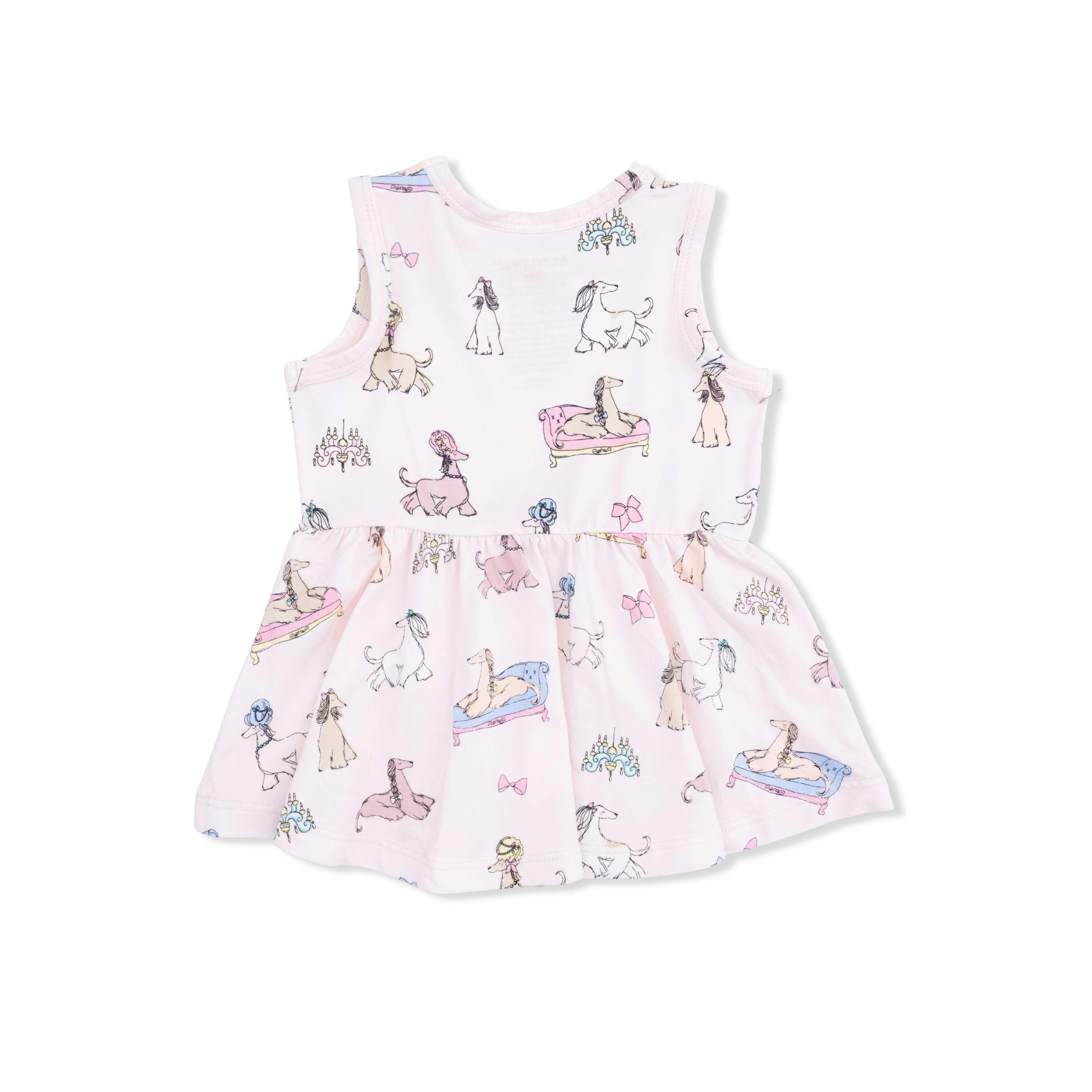 Fancy Hounds with Bows - Peplum Tank Top and Bike Short