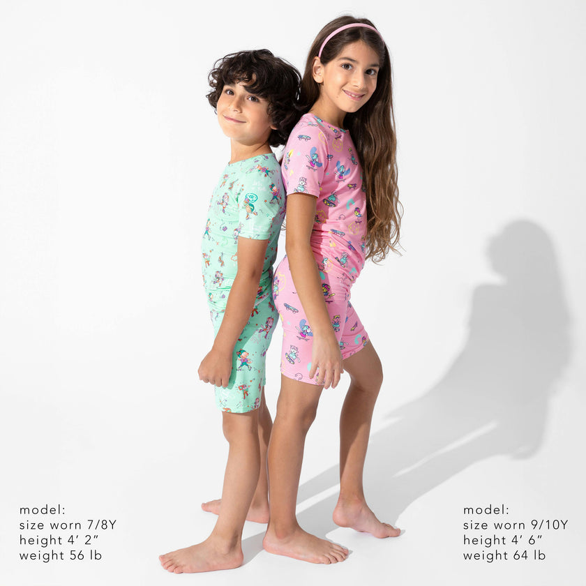 Skater Kitty Bamboo Kids Pajama Short Set