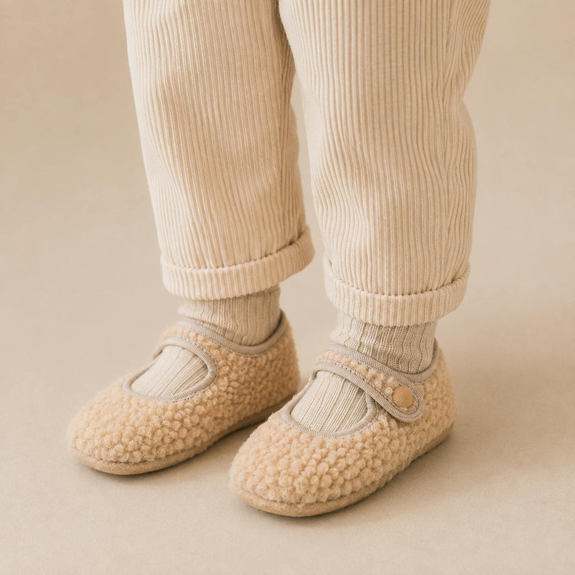 Baby Shearling Mary Jane | Beige