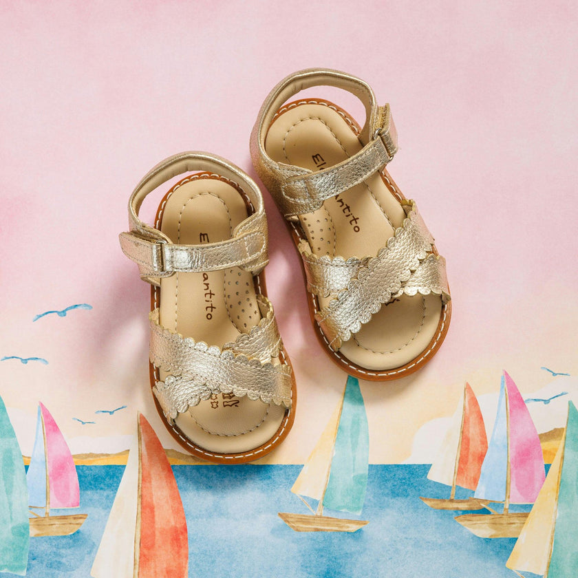 Toddler Bloom Sandal | Gold Leather