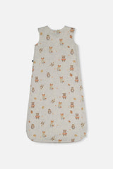 Organic Cotton Sleep Sack Beige Animal Print