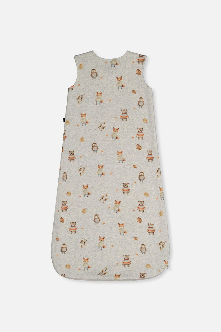 Organic Cotton Sleep Sack Beige Animal Print