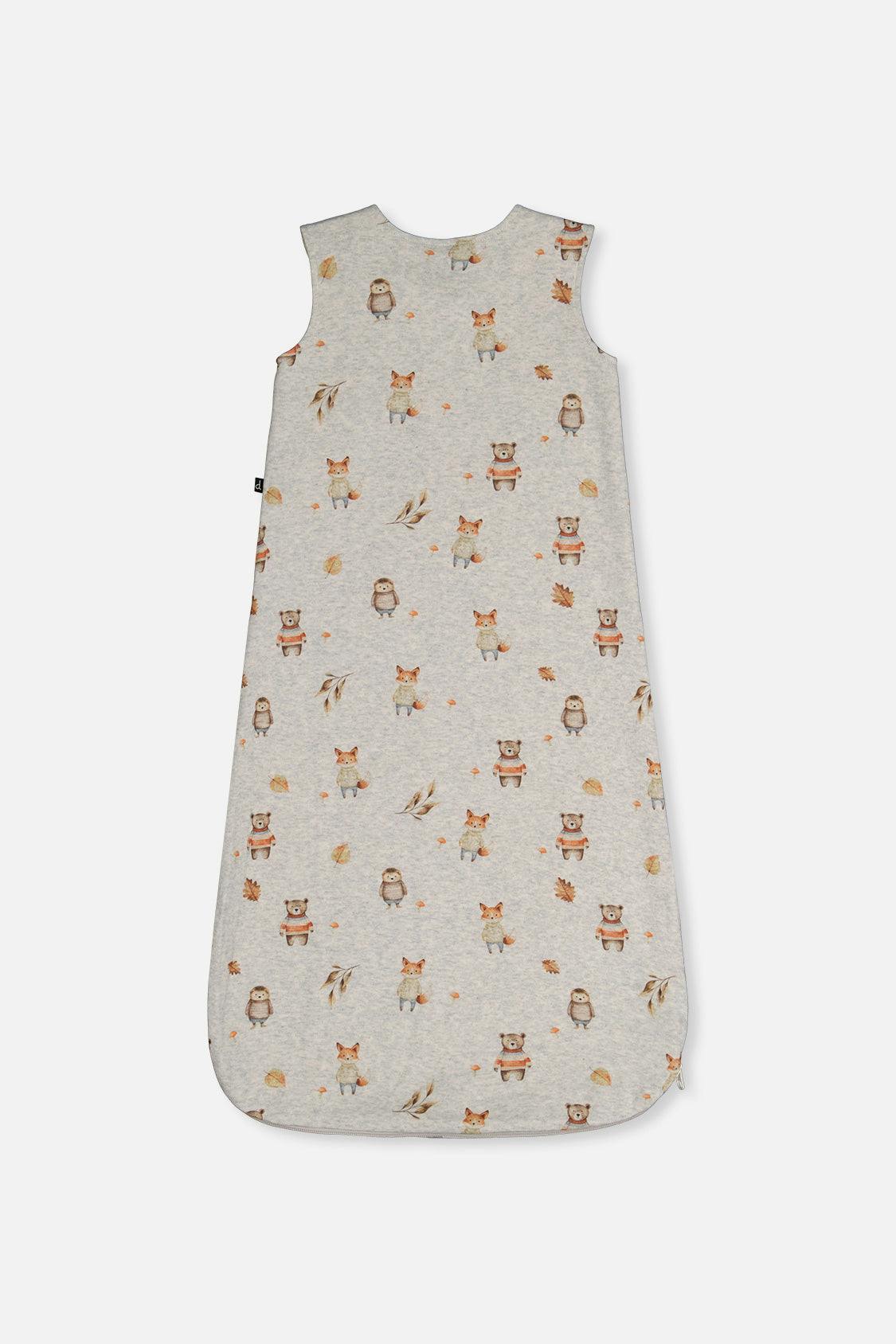 Organic Cotton Sleep Sack Beige Animal Print