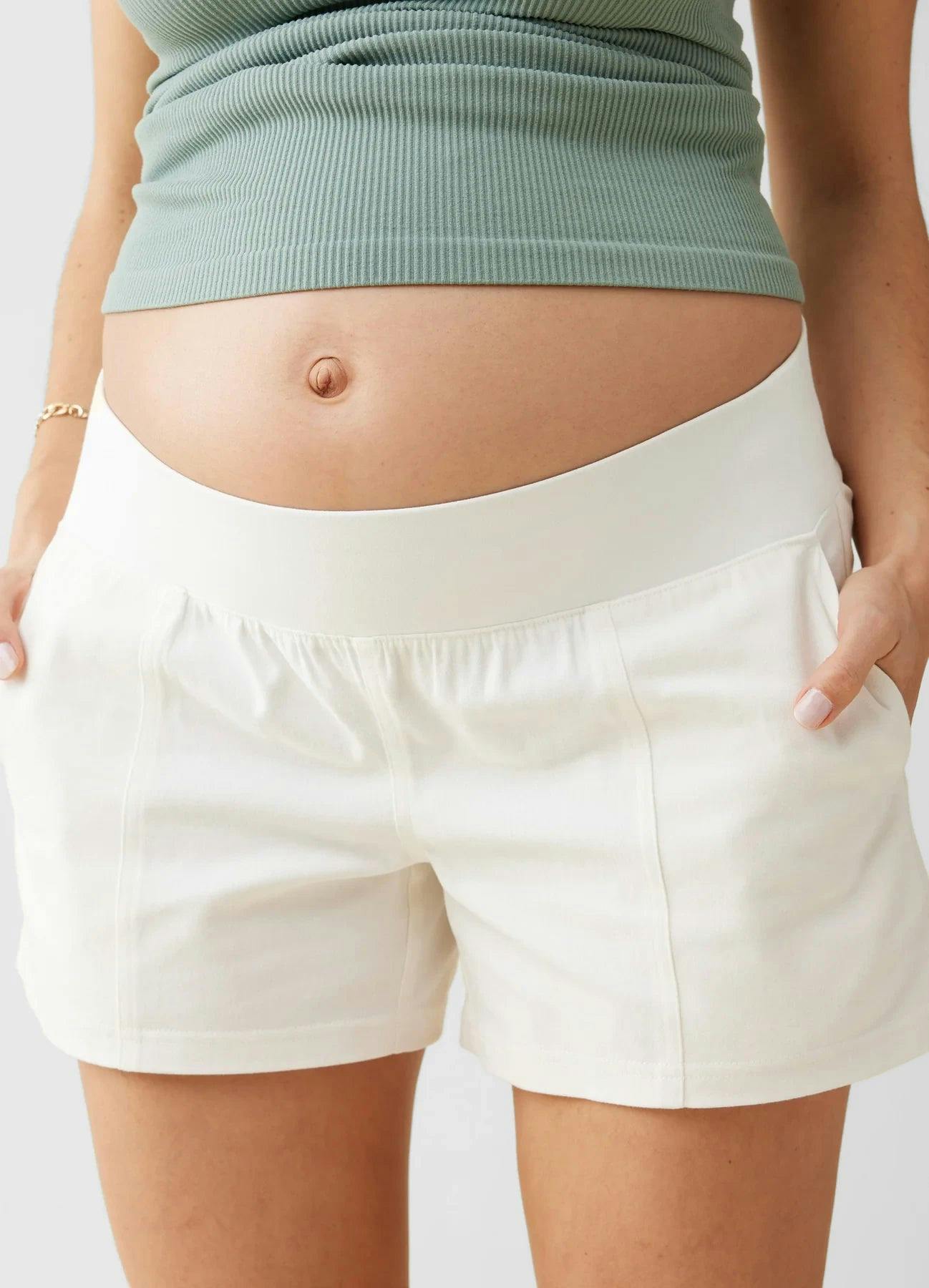 Soft Cotton Utility Maternity Shorts