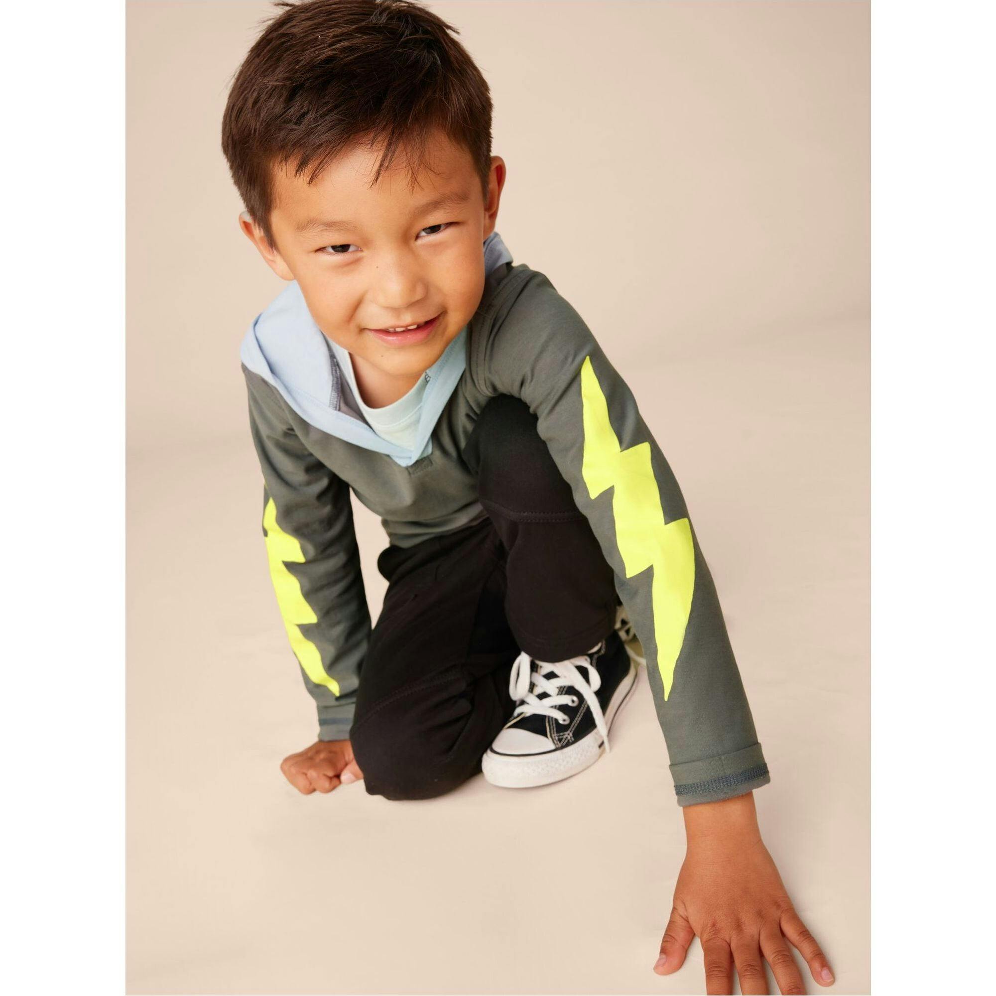 Happy Hoodie Bolt Sleeves, Brown