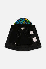 Two Piece Play Snowsuit Black Colorblock With Green Yellow And Blue Checkerboard Pants