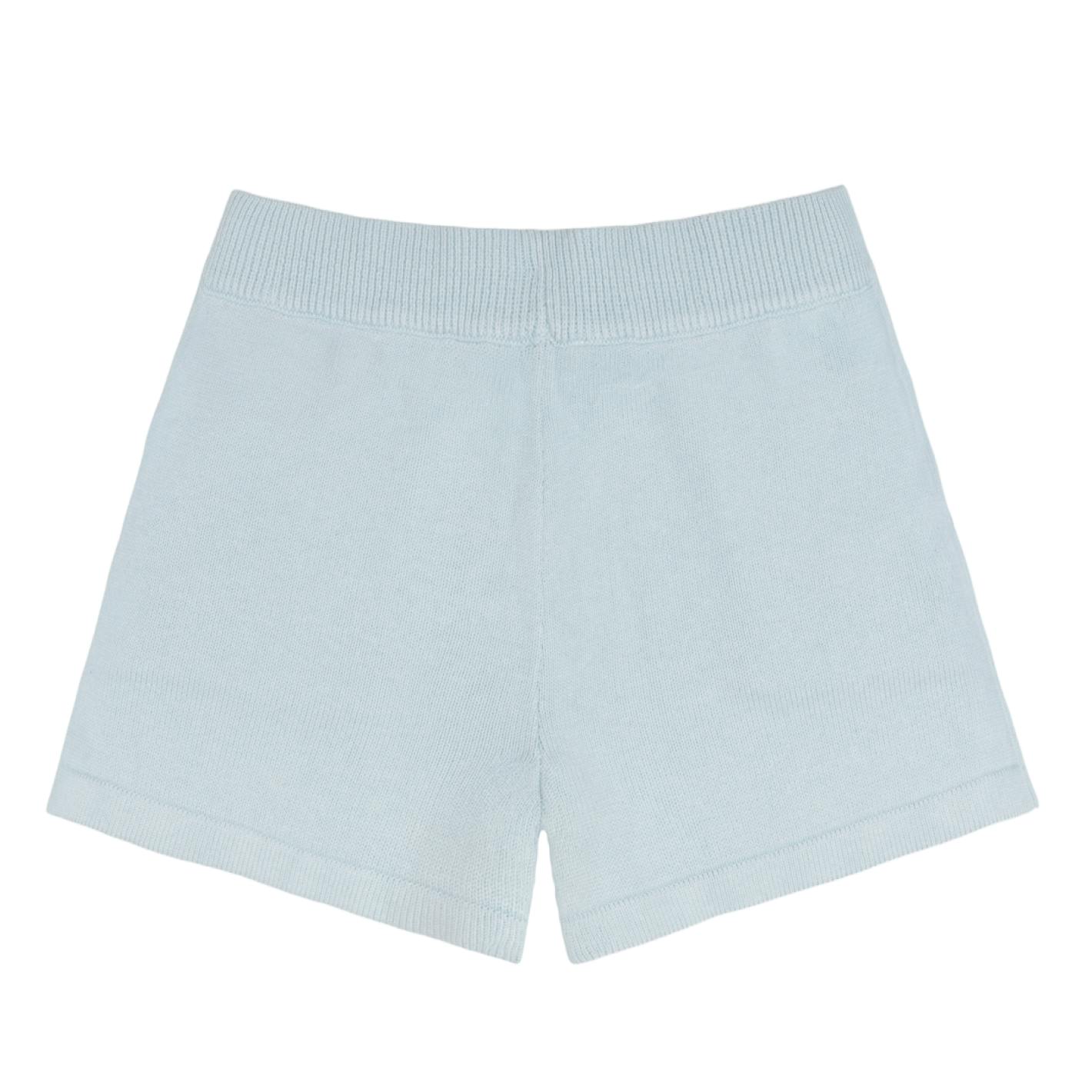 women's light blue knit short