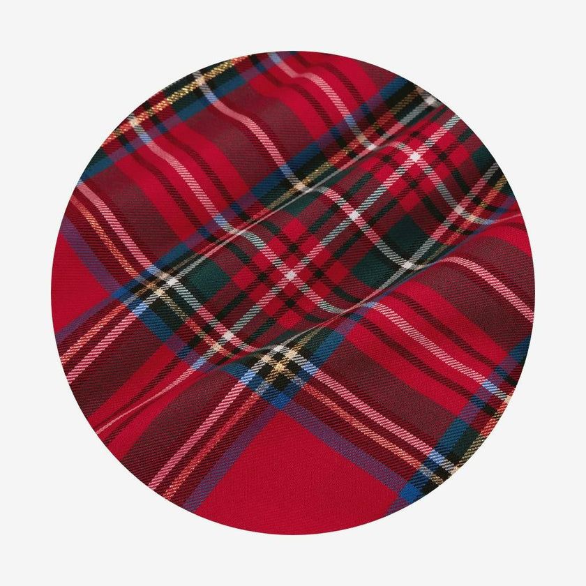 Red Tartan Plaid French Terry Quarter Zip Sweatshirt