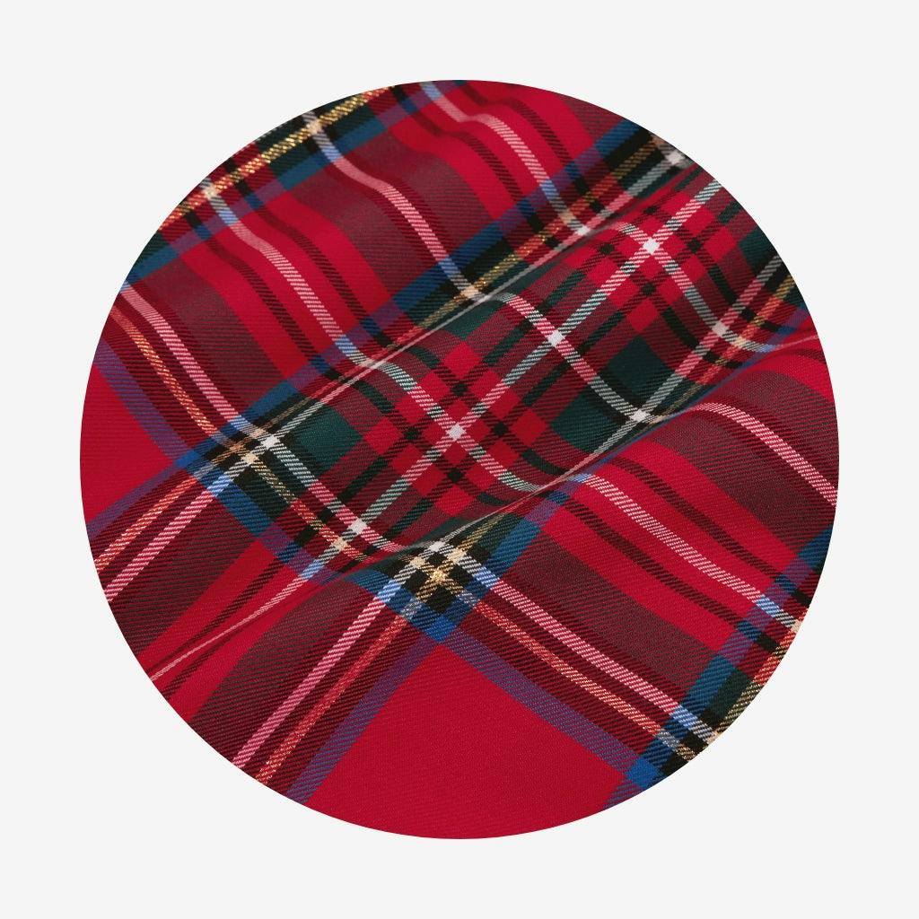 Red Tartan Plaid French Terry Quarter Zip Sweatshirt