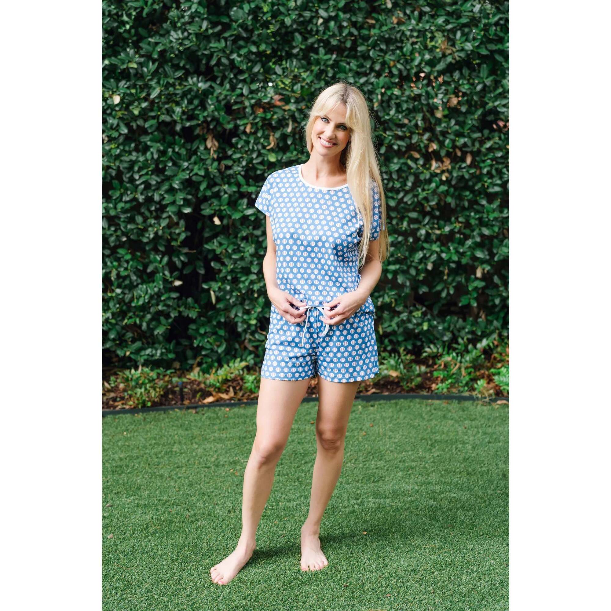 Riley Women'S Pajama Short Set, Baseball Grandslam