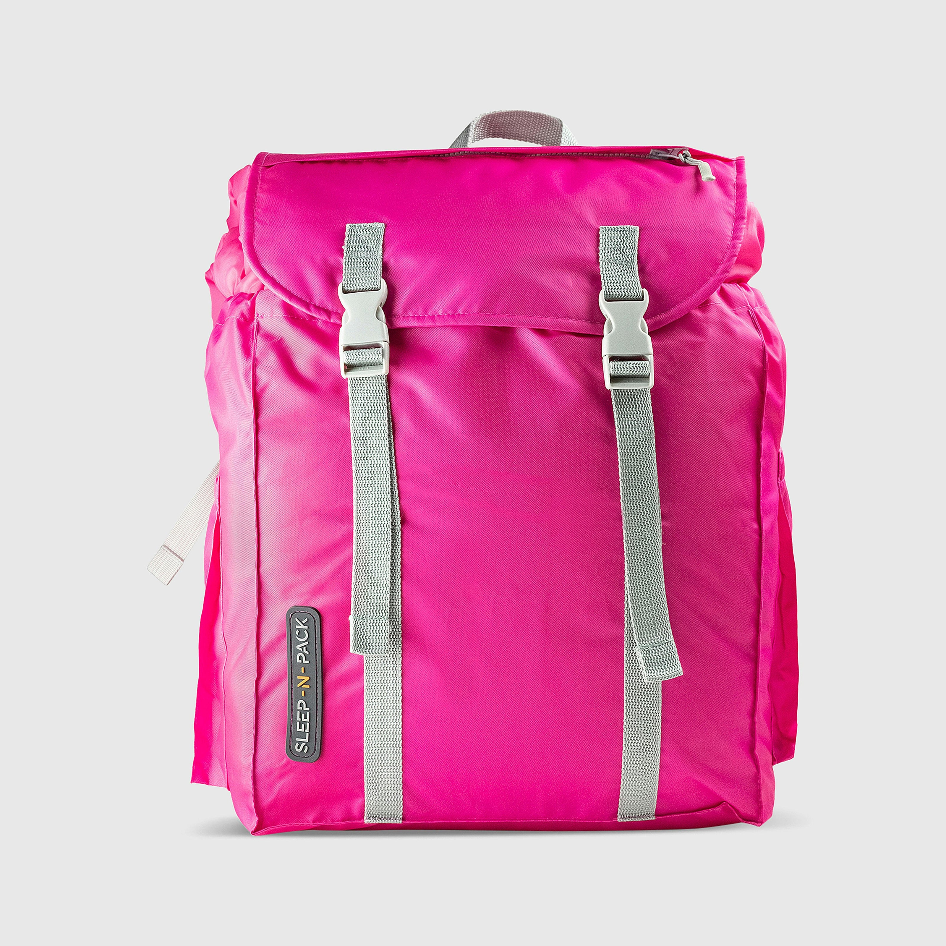Sleep-n-pack: Packable Sleeping Bag, Big Kid 7-12+ yrs - Hibiscus Pink/Coconut Sherpa