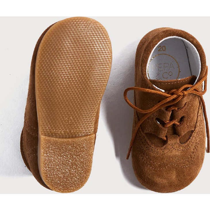 Suede Oxford Baby Booties in Brown (20-24EU)