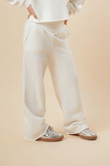 Cotton High Waisted Wide Leg Sweatpant With Raw Hem