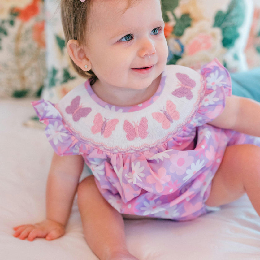 Lucy Butterfly Smocked Bubble