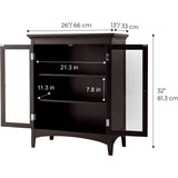 Madison Wooden Floor Cabinet with 2 Glass Doors