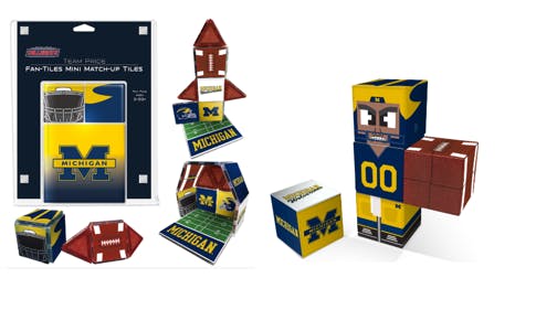 MICHIGAN STATE SPARTANS Magnetic Fan Tiles & Qubee Character Combo Set