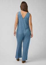 Wide Leg Chambray Maternity and Nursing Jumpsuit
