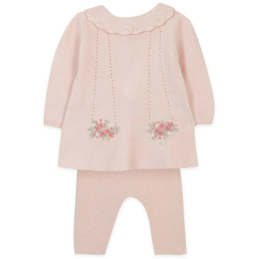 TARTINE ET CHOCOLAT Ruffle-Collar Embroidered Baby Set