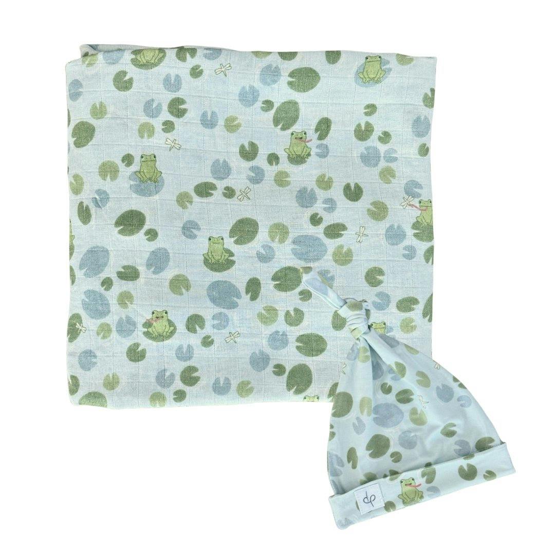 Bamboo Muslin Swaddle Blanket & Topknot Set