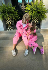 Women's Evil Eye Hoodie Set Pink