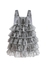 Silver Tiered Ruffle Dress