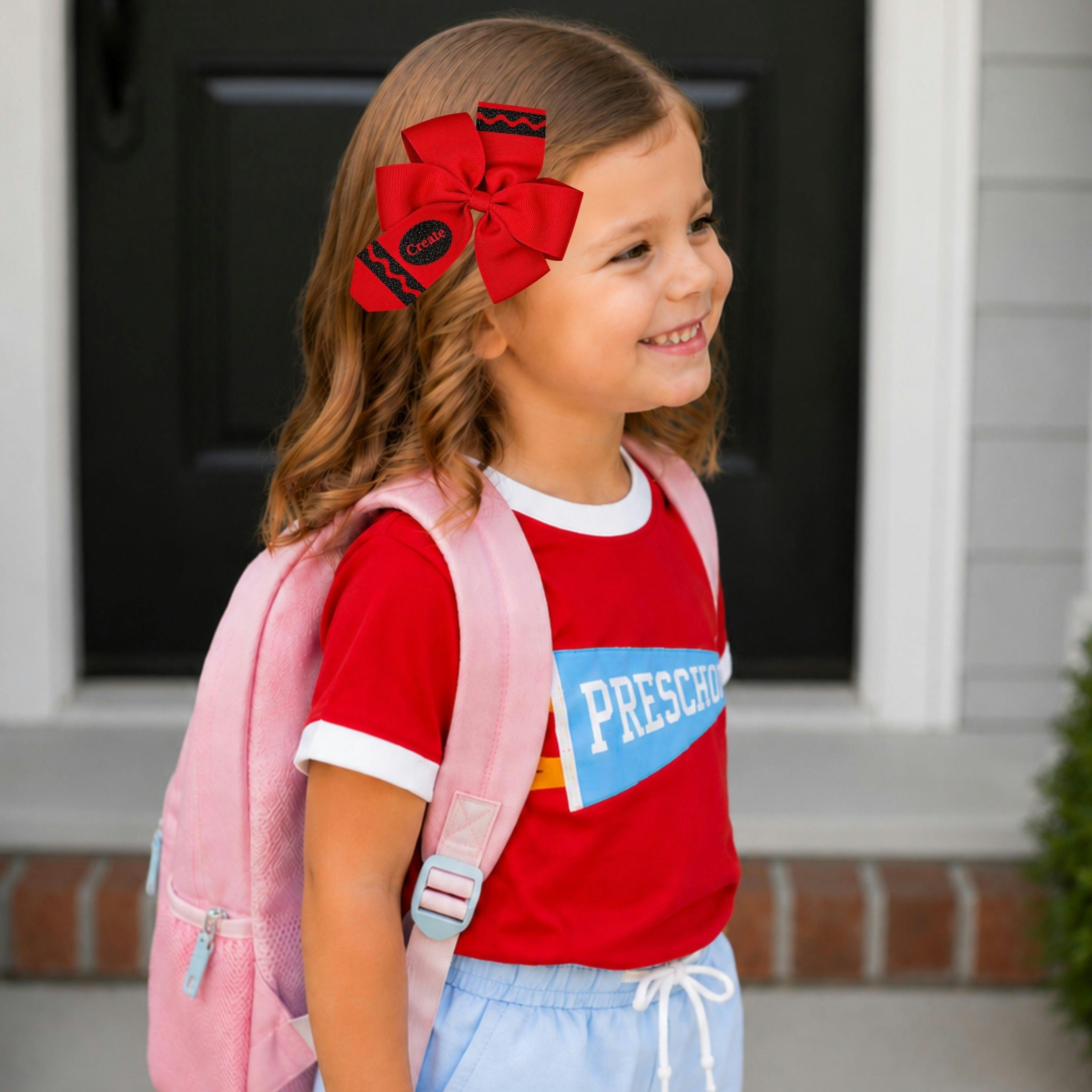 Crayon Back-to-School Hair Bow