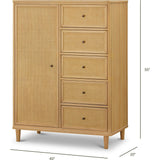 Marin with Cane Assembled Chifforobe in Honey/Honey Cane