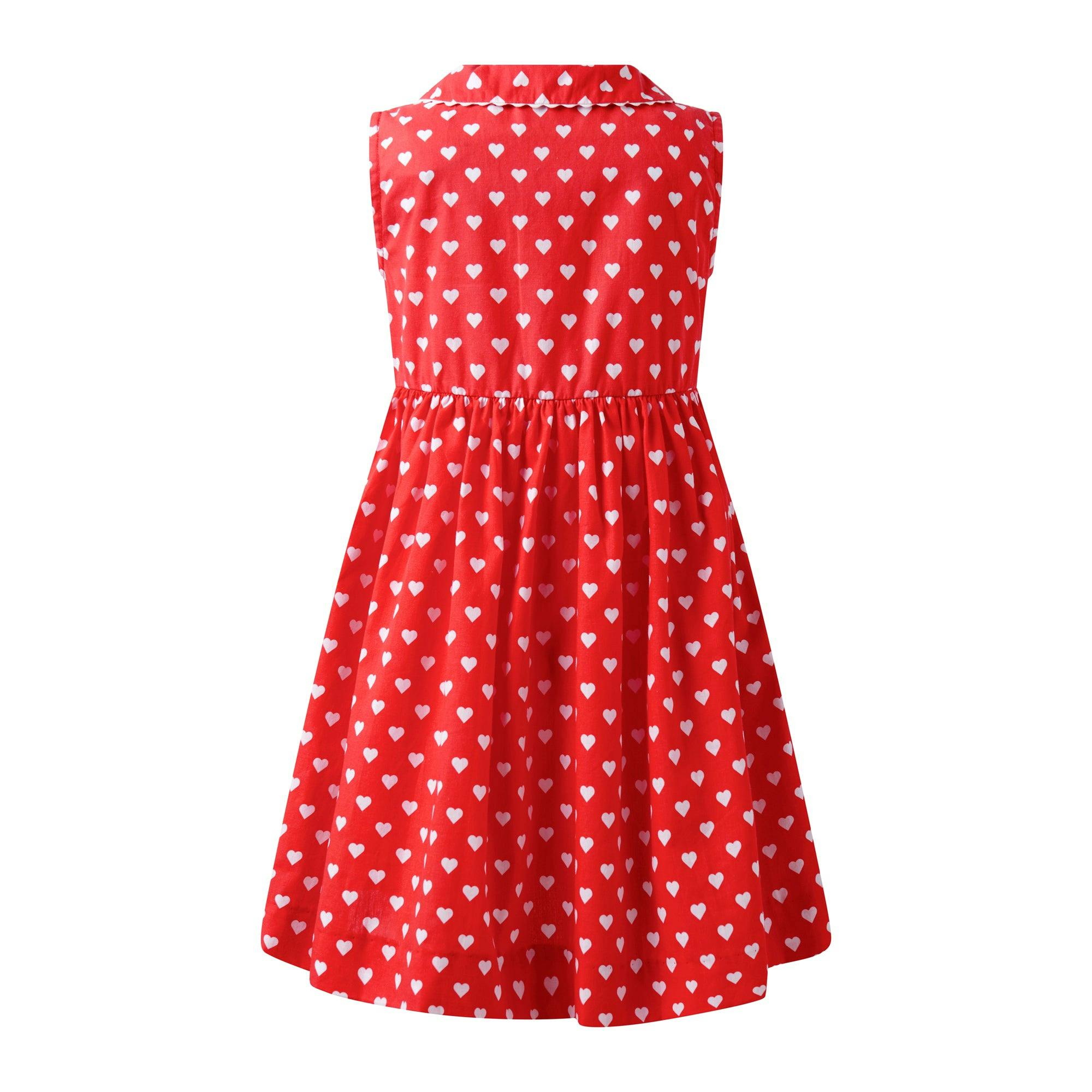 Heart Sleeveless Button Front Dress