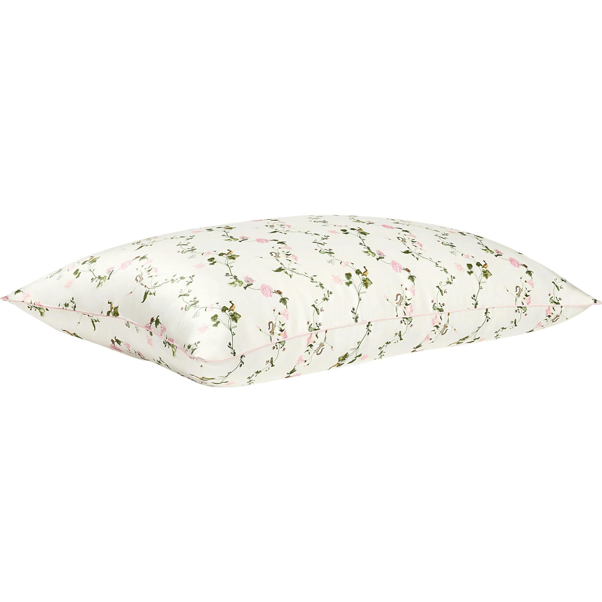 The Sisi Silk Pillowcase - Pink Pond Floral