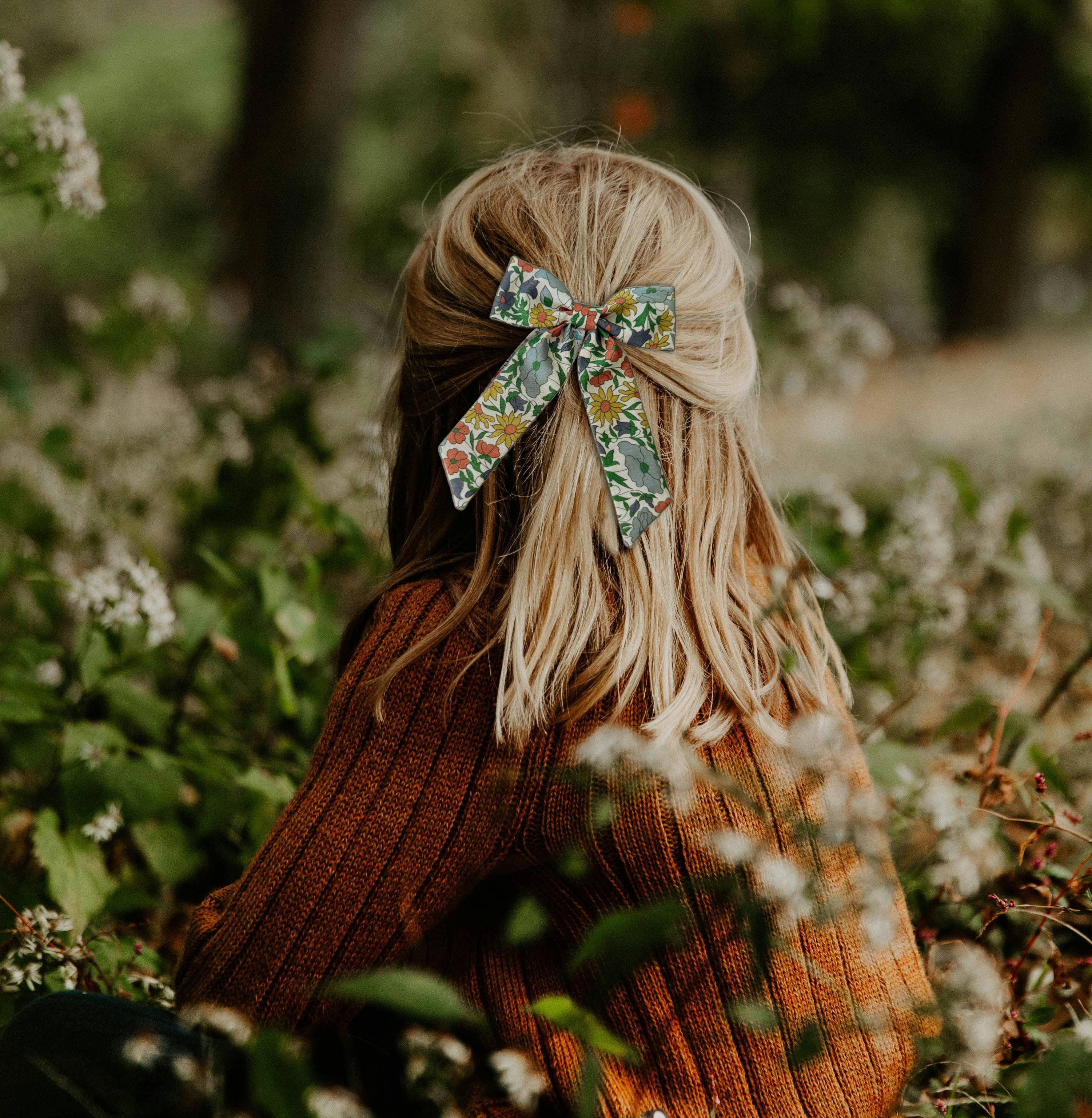Classic Bow, Liberty of London Blue/Brown Florals Bundle Set