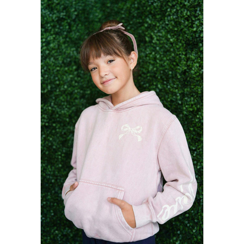 Kids Love People Hoodie-Washed Pink-Girls
