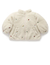 Fluffy Embroidered Jacket Wheat Forest Broderie