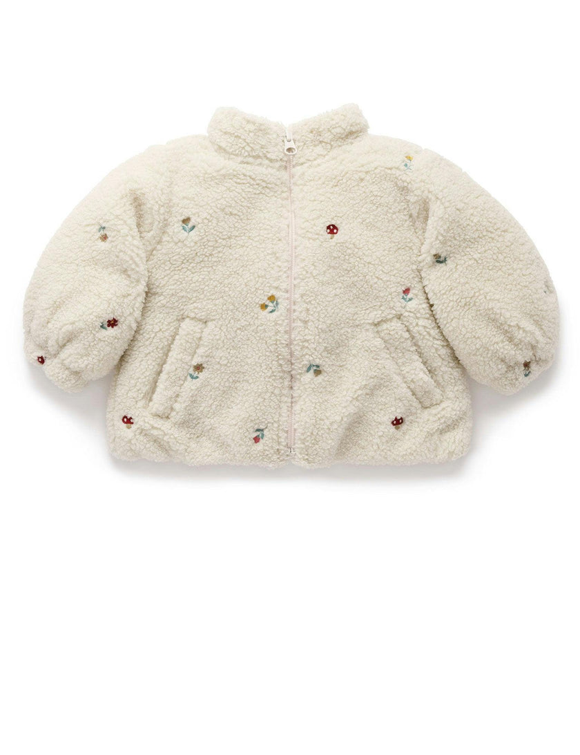 Fluffy Embroidered Jacket Wheat Forest Broderie