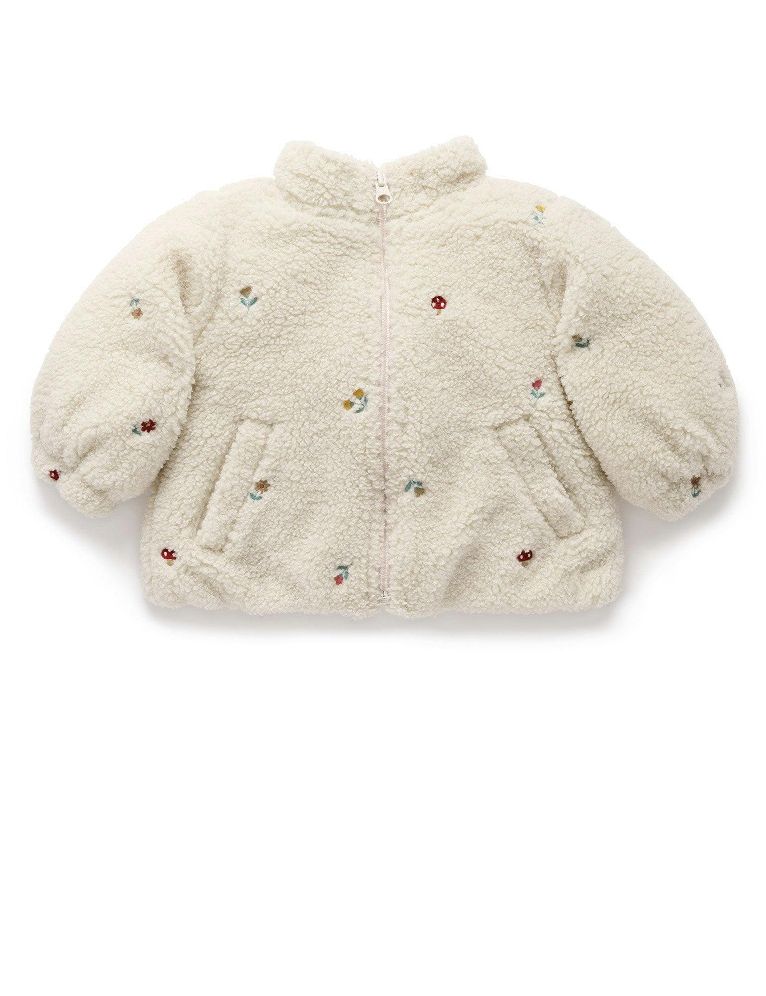 Fluffy Embroidered Jacket Wheat Forest Broderie