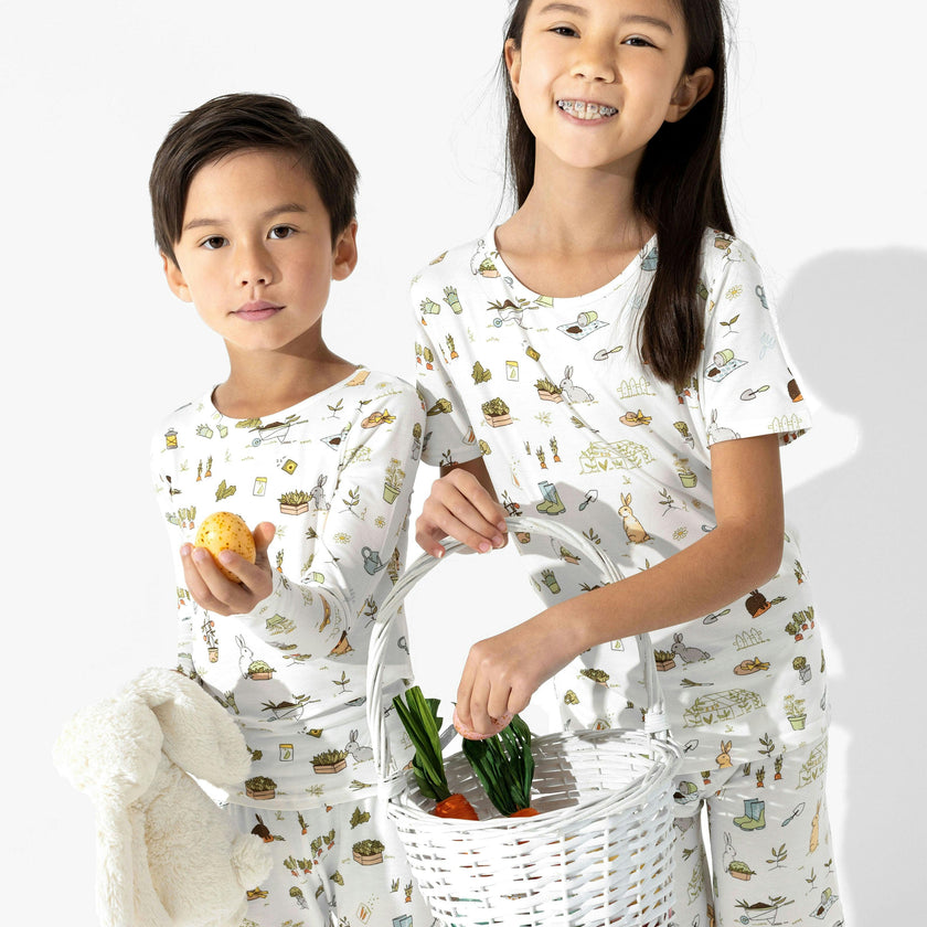 Bunny Garden Bamboo Kids Pajama Short Set