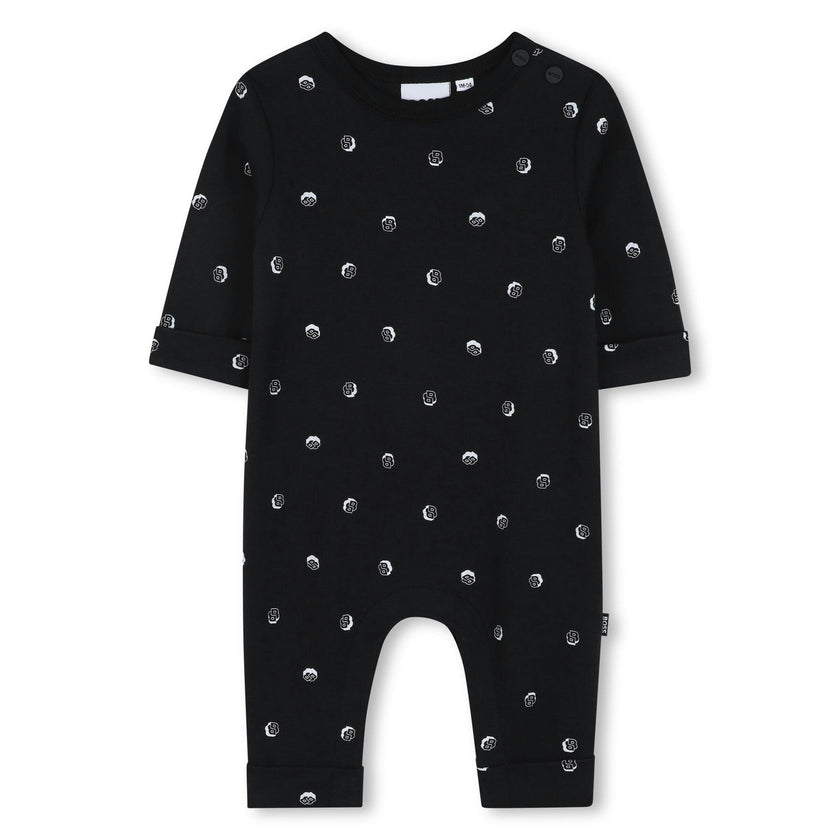 Kids Black Polka Dot Baby Romper and Vest Set