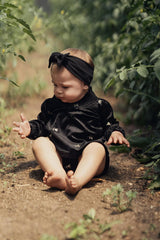Embroidered Velour 2Pc Set Black