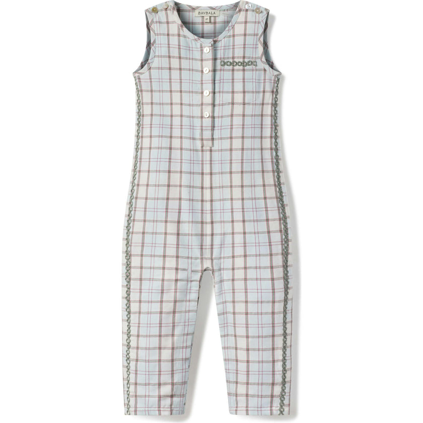 Jonathan Romper in Powder Plaid