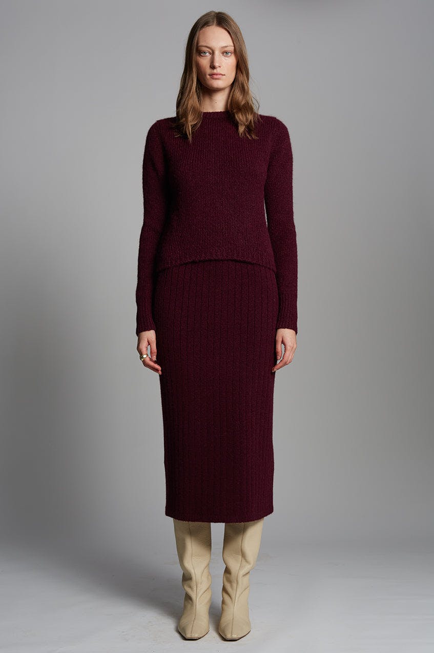 AVA SWEATER | MERLOT