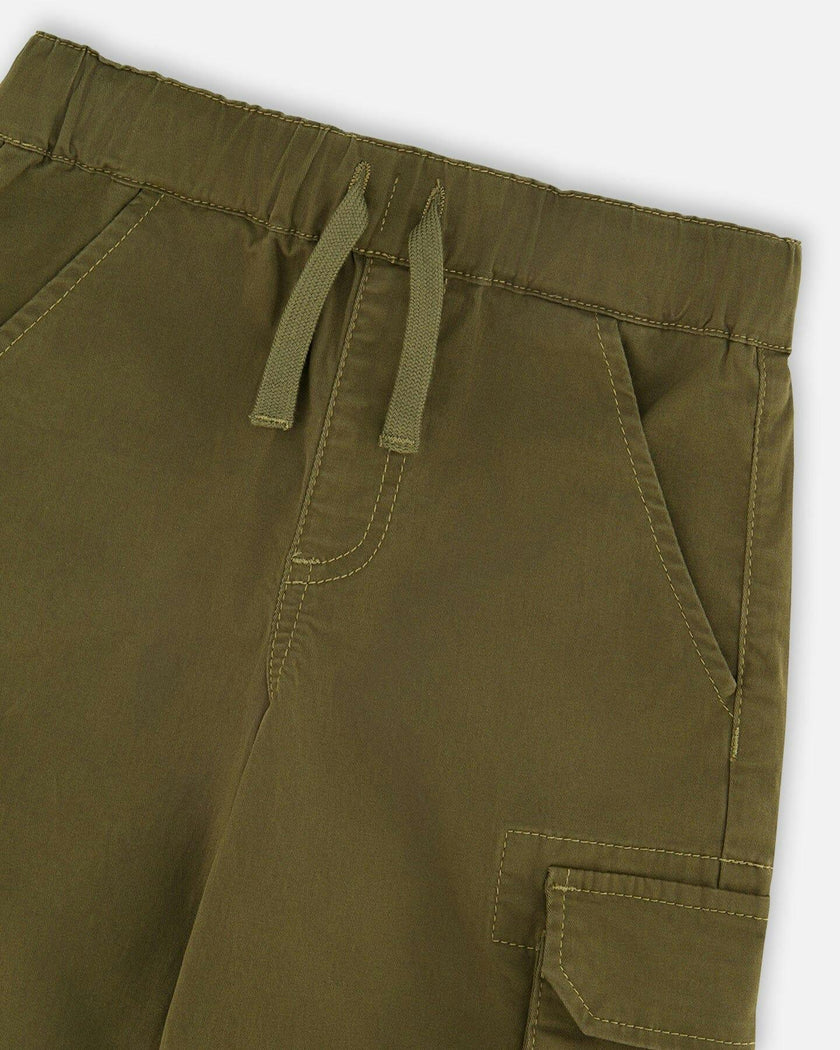 Stretch Twill Bermuda With Cargo Pockets