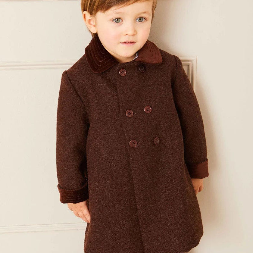 Traditional Double Breasted Coat in Brown (12mths-10yrs)