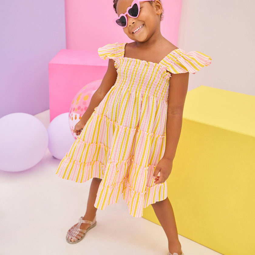 Twirl Dress - Buttercup Seersucker