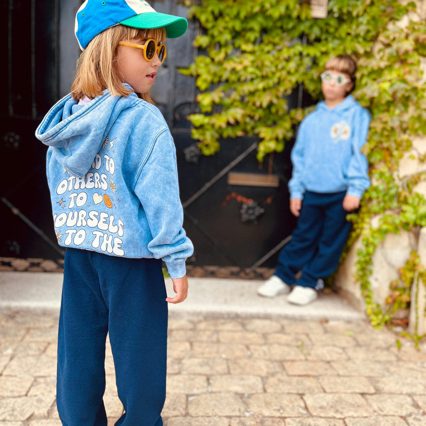 Kids Be Kind Hoodie-Washed blue-Unisex