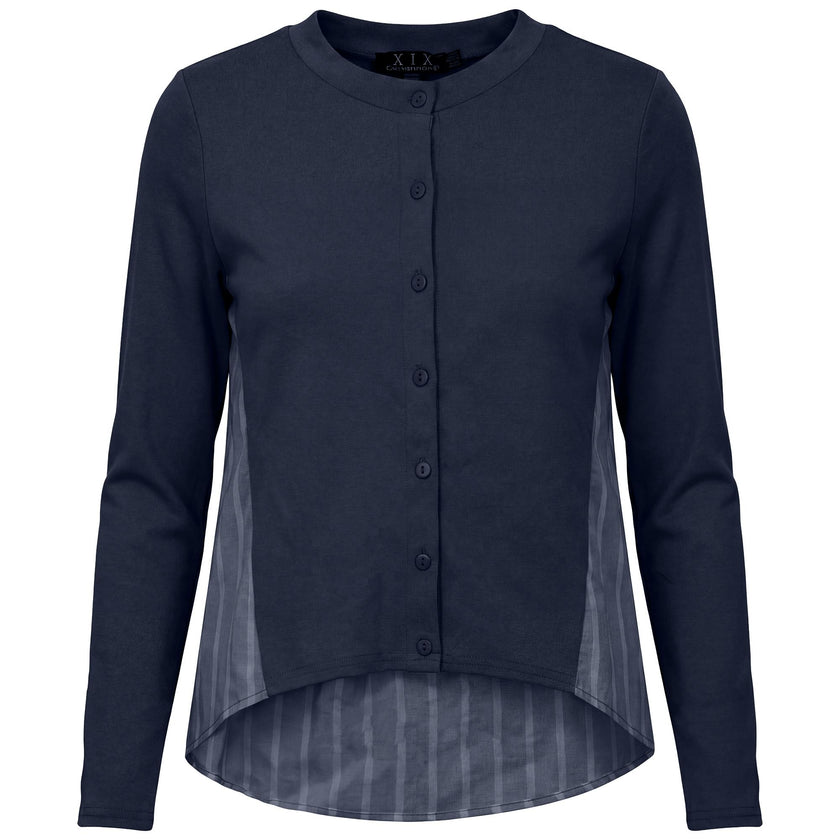 Cropped Cotton Cardigan Shirt Combo